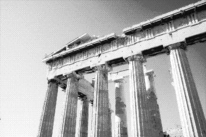 Greek columns ASCII background